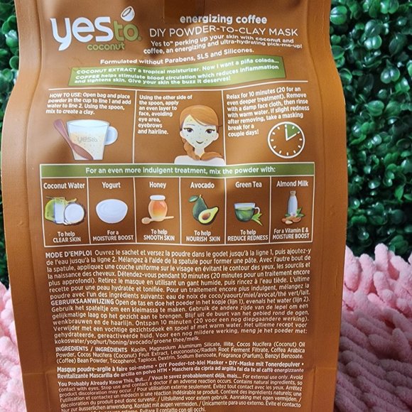 YES TO COCONUT ULTRA HYDRATING energizing coffee DIY POWDER-TO -CLAY MASK - Picture 3 of 3